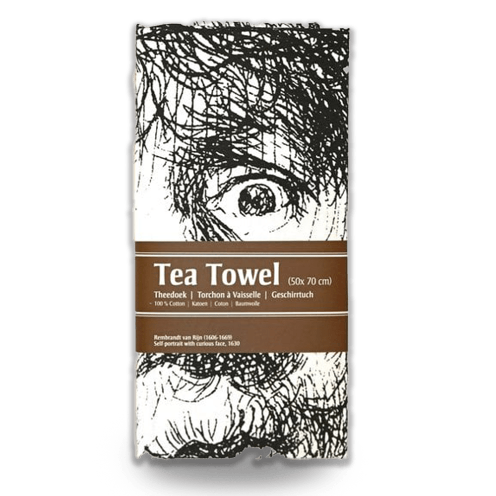 Tea Towel, Rembrandt, Curious Face Tea Towel Dutch Master Shop 