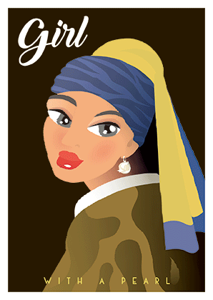 Johannes Vermeer Girl with a Pearl Earring 3D Contemporary Postcard Postcards 154 A6 ansichtkaart 3d girl with pearl / lenticular postcard 