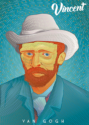 Van Gogh Self-Portrait with grey felt hat 3D Postcard Postcards 155 A6 ansichtkaart 3d Van Gogh self portrait / lenticular postcard 