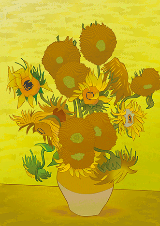 Van Gogh Sunflowers 3D Postcard Postcards 158 A6 ansichtkaart 3d after Sunflowers Van Gogh / lenticular postcard 