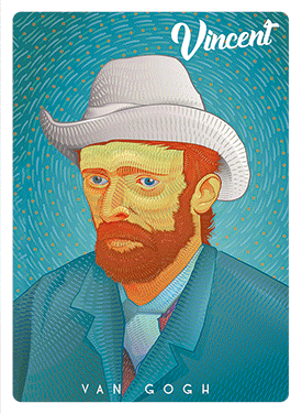 Van Gogh Self-Portrait with grey felt hat 3D Magnet Dutch Master Shop 