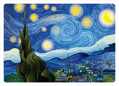 Van Gogh Starry Night 3D Magnet Magnet 171 lenticular magnet 3d after Starry night by Van Gogh 
