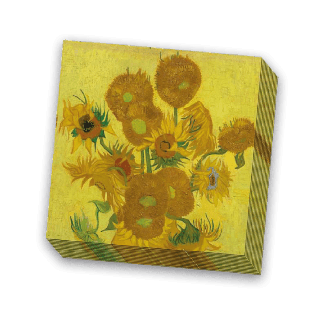 Van Gogh Sunflowers Napkins Napkins Servetten: Sunflowers, Vincent van Gogh, Van Gogh Museum 